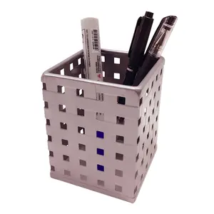 Unique Design Gray Metal Mesh Pencil Holder