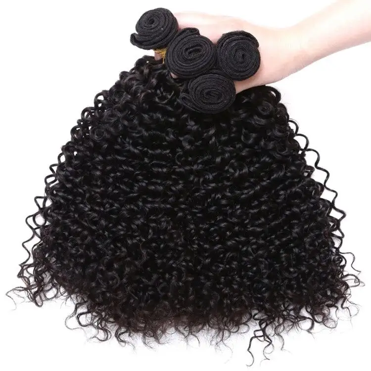 Jerry Curly Virgin Human Hair Bundles with Factory Wholesale Price
