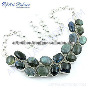 Labrador Pierre Gemme Allemand 925 Collier en argent - Product Image 1