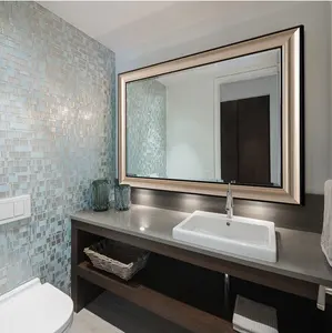 Customized Waterproof Polystyrene Framed Bathroom Hinged Wall Mirror with Frame