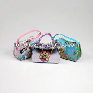 กล่องข้าวโลหะลายโลโก้สั่งทำน่ารัก พร้อมหูหิ้วแบบลูกปัด พิมพ์ออฟเซ็ต CMYK ยี่ห้อ Foison สำหรับผู้หญิงและเด็กผู้หญิง ใช้เป็นบรรจุภัณฑ์ของขวัญ - Product Image 2