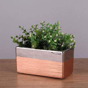 Gorgeous Design Silver Gold Plating <strong>Rectangle</strong> Wedding Decoration Ceramic Large Wholesale <strong>Plant</strong> <strong>Pots</strong> - Product Image 4