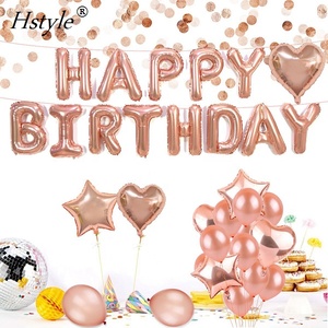 Oro rosa Palloncini Decorazioni Set Buon <span class=keywords><strong>Compleanno</strong></span> Banner 12 "In Oro Rosa e Stella Cuore Foil Palloncini per i Rifornimenti Del Partito SET126 - Product Image 2
