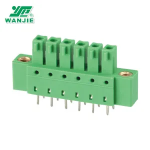 Wanjie 3.5mm 3.81mm bornier enfichable connecteur avec vis WJ15EDGBM-3.5/3.81