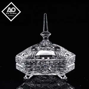 Tam Giác Thủy Tinh Kẹo Jar Với Nắp, Bán Buôn Glass Jar Cho Kẹo, Thủy Tinh Bomboniere Từ Alp Đại Dương Thủy Tinh