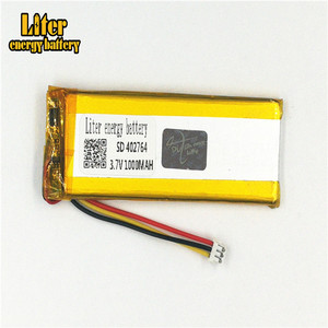 Plug 1,5-<span class=keywords><strong>3</strong></span> P <span class=keywords><strong>3</strong></span>,7 V 402764 rechargeable PL403065 1000 mah Li Polymer battery LiPo battery with wire - Product Image 2