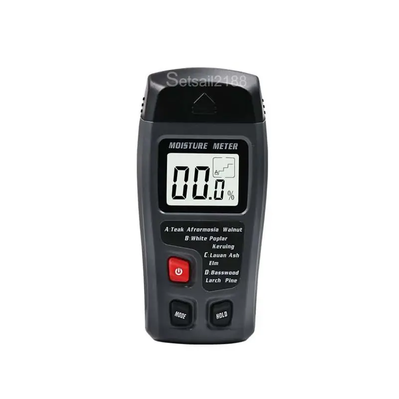 EMT01 LCD Digital de contenido de humedad medidor 0-99.9% de probador de la humedad de la madera húmeda Detector