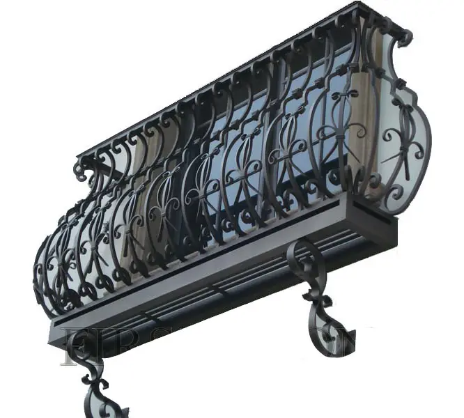 Decorative pot belly forged iron balcony design