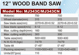 Model MJ343C/MJ343CN 12"wood <strong>Mini</strong> <strong>Band</strong> <strong>Saw</strong> Woodworking Cnc <strong>Band</strong> <strong>Saw</strong> Machine Wooden Cutting Machine - Product Image 3