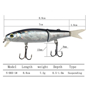 <span class=keywords><strong>Leurre</strong></span> de pêche méné appât articulé <span class=keywords><strong>queue</strong></span> <span class=keywords><strong>souple</strong></span> 8.8cm 7.2g beaucoup de couleurs queues de rechange meilleur prix <span class=keywords><strong>avec</strong></span> crochet VMC - Product Image 5