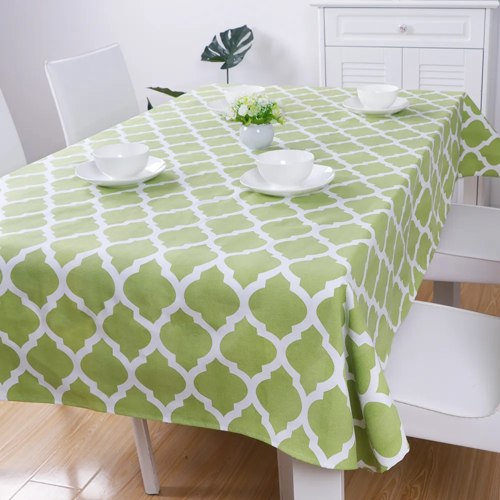 Custom table linen dining tablecloth polyester fabric rectangle table cloth with Modern Design Printed Spill Proof Cloth