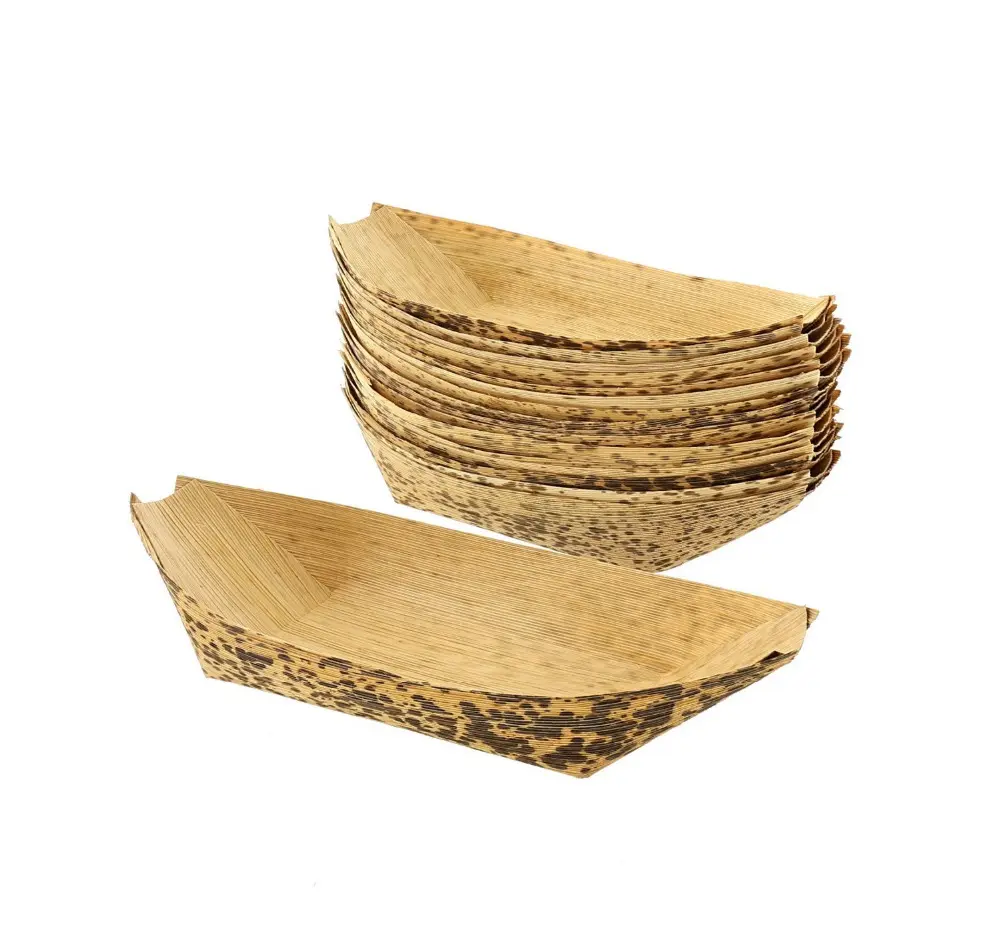 Bamboe craft Afbreekbare leaf platen bamboe husk boot plaat