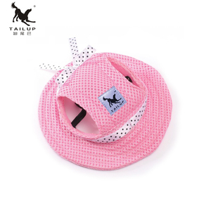 Para TAILUP Round Brim <span class=keywords><strong>Pet</strong></span> <span class=keywords><strong>Cap</strong></span> Visor Hat Impresso Pano Sun <span class=keywords><strong>Cap</strong></span> com Orelha Furos para Cães Pequenos - Product Image 5