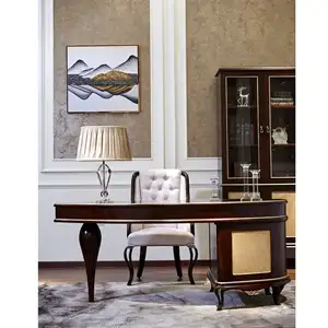 YB71 Klassische Massivholz-Büromöbel, Executive-Furnier-Schreibtisch, Luxus-Chef-Büro tisch designs