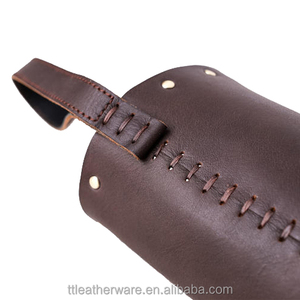 Genuine Leather Bottle <b>Holder</b> <b>Wine</b> Carrier Flask Cover - Product Image 5