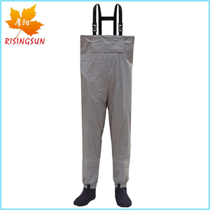 Risingsun Respirant Waders De Pêche Portable Bas <span class=keywords><strong>Pied</strong></span> Poitrine Échassiers avec Bottes De Pêche Néoprène Imperméable - Product Image 1