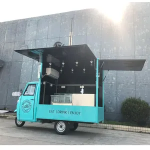 コーヒーアイスクリーム販売のための3輪ピアジオ類人猿トゥクトゥクフードトラック