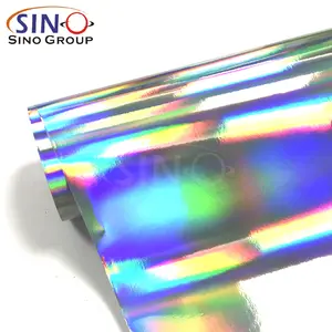 Holográfica cromo láser Arco Iris eco solvente gran formato materiales de impresión de inyección de tinta etiqueta pegatinas PVC vinilo autoadhesivo