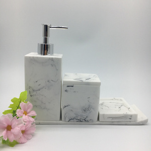 Polished Faux Marble Resin <strong>Bathroom</strong> <strong>Accessories</strong> <strong>Set</strong> - Product Image 5