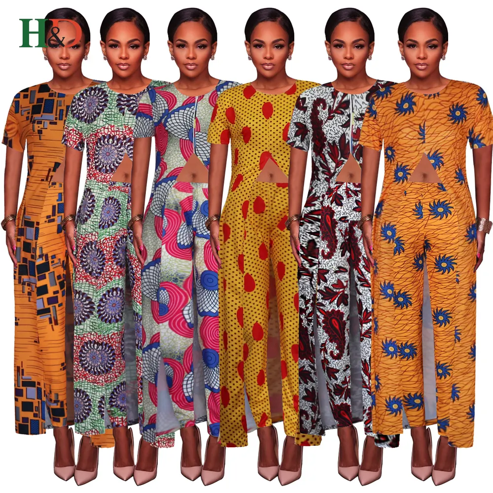 H & D colores del pantalón abrigos señoras de encargo vestidos de moda cera Real Africana Sanhe calidad cera tela con imágenes
