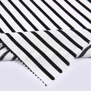 Tissu en popeline 100 coton, étoffe tissée à rayures noires <span class=keywords><strong>et</strong></span> blanches de qualité supérieure - Product Image 5
