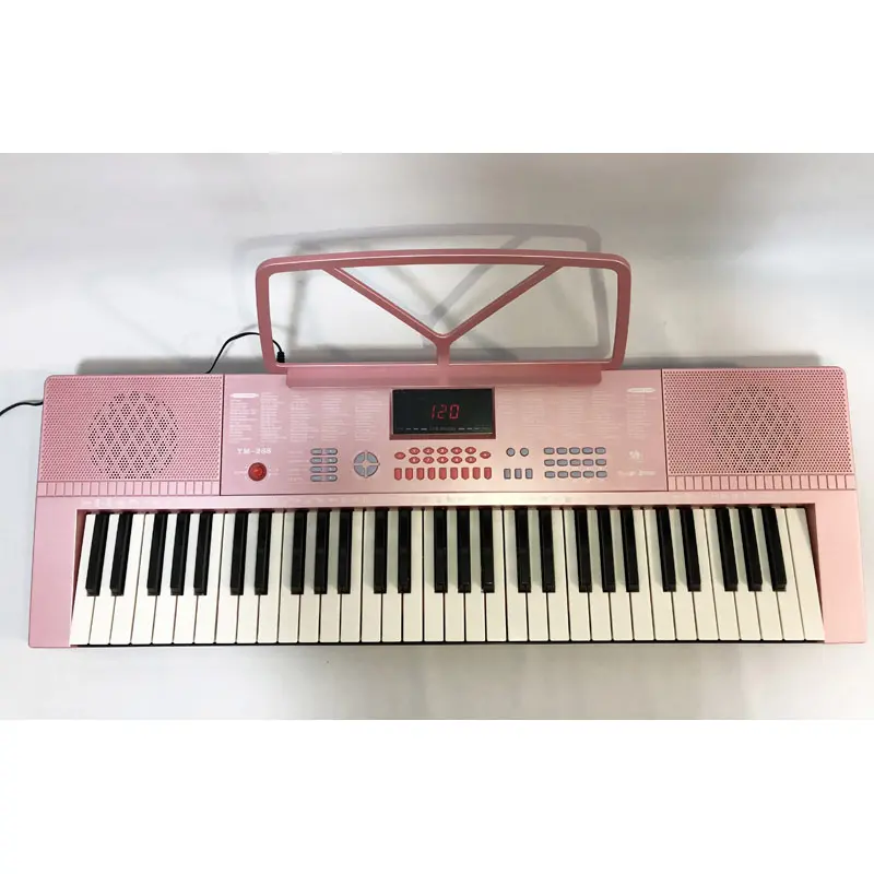 Piano Digital 61 Nada Piano Digital Warna Merah Muda Pabrikan Tiongkok Instrumen Musik Keyboard Elektronik untuk Anak Perempuan