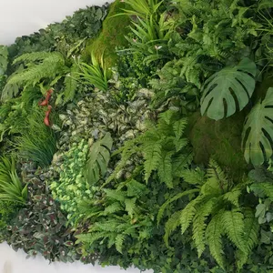 Jardín al aire libre Casa decor verde plantas de hierba artificial paneles de pared casa Planta artificial de plástico vertical pared verde
