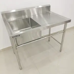 Industriale Attrezzature Da Cucina In Acciaio Inox Ristorazione Doppio Invasatura Lavello Panchina