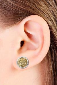 <span class=keywords><strong>Orecchini</strong></span> a bottone tondi in acciaio inossidabile con Glitter anallergici Druzy in cristallo Gypsophila per donna - Product Image 5