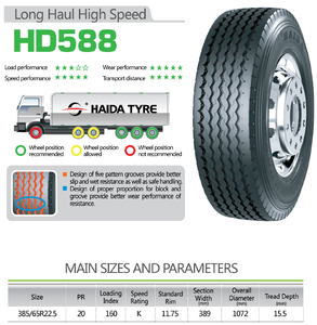 385 65 22,5 COPARTNER/HAIDA neumático HD586 HD588 385/65R22.5 neumático de <span class=keywords><strong>remolque</strong></span> 385 65R22.5 - Product Image 4