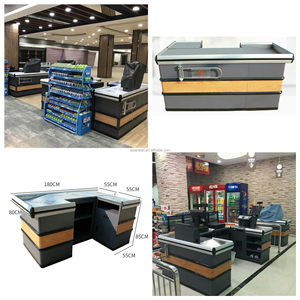 Banco Cassa Motorizzato con Nastro Trasportatore, Nuovo Design in Colore Legno per Centri Commerciali - Product Image 6