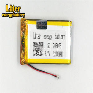 Plug 1,25-2 p lithium battery 3,7 V 705075 3200 mAh high density flat lipo lithium polymer battery Li ion battery - Product Image 2