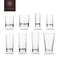 新しいデザインのエレガンス人気レストランバードリンクウェアストレートストリークウイスキーカップ、水ガラスカップ、ガラス製品