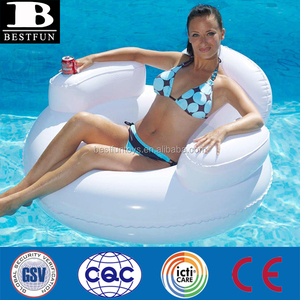 <span class=keywords><strong>Fauteuil</strong></span> gonflable en PVC robuste avec porte-gobelet Chaise longue en <span class=keywords><strong>plastique</strong></span> flottant épais en vinyle moderne et durable - Product Image 2