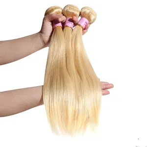 Оптовая продажа, необработанные светлые волосы с выравненной кутикулой, 613 бразильские волосы в Гуанчжоу, 100 человеческие волосы