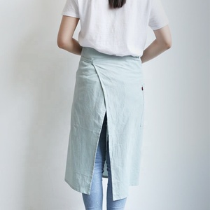 Stile coreano cotone arte semplice caffetteria giardino disegno lavoro <span class=keywords><strong>Chef</strong></span> tessuto senza maniche cucina grembiule in vita - Product Image 5
