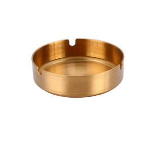 Cendrier de poche portable en métal créatif plaqué or rond en acier inoxydable - Product Image 1