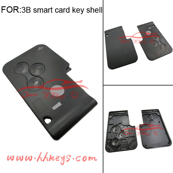 Meilleur auto 3 boutons télécommandés carte coque FOB remplacement clé pour renault laguna Espace avec logo