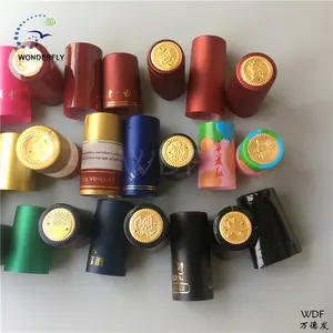 WDF şirketi PVC ısı shrink sleeve özel şarap şişesi kapakları küçültmek