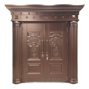 Porta di Sicurezza in Acciaio <span class=keywords><strong>a</strong></span> <span class=keywords><strong>Due</strong></span> <span class=keywords><strong>Ante</strong></span> di Alta Qualità per Ingresso Villa, Design Insonorizzato in Rame di Lusso - Product Image 2