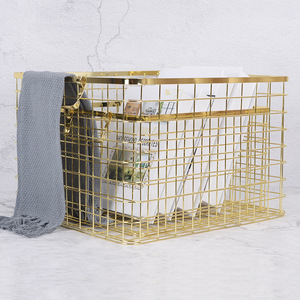 Wire Mesh <strong>Square</strong> Utility Storage Organizer for Kitchen Office Cabinets, Makeup, Bathroom, Laundry, Dirty Clothes Metal <strong>Basket</strong> - Product Image 2
