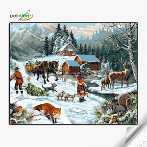 40*50 camera da letto dipinti di arte uomo di neve di natale immagine di disegno pittura di DIY dai <span class=keywords><strong>numeri</strong></span> <span class=keywords><strong>su</strong></span> <span class=keywords><strong>tela</strong></span> di canapa - Product Image 1