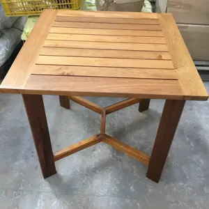 טיק עץ ביסטרו אלומיניום עץ שולחן גן ריהוט עץ מלא שולחן