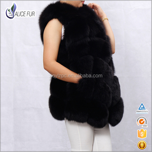 Gilet / chalecos / chaleco de la piel de Fox del negro de la manera de las señoras de la alta calidad para las prendas de vestir - Product Image 6