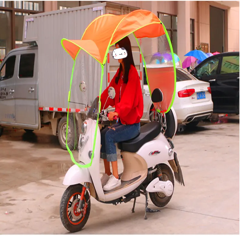 Китайский поставщик, профессиональный оранжевый наружный зонт для мотоцикла и велосипеда на заказ