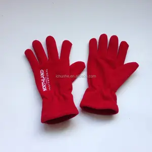 winter hot sale wholesale red black fleece gloves custom logo polar fleece glove factory directly make windproof sport gloves