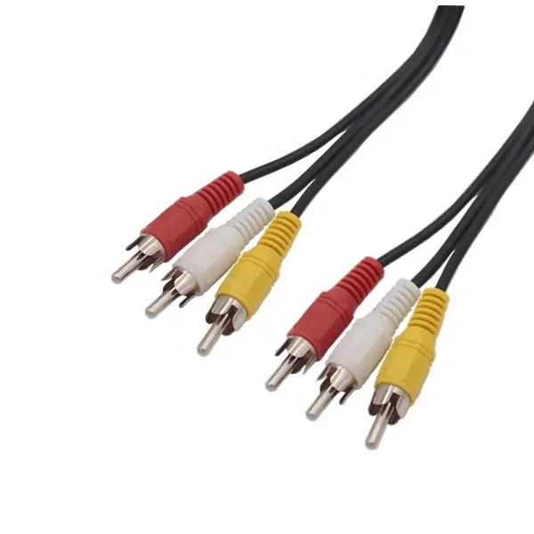 Gold Plated 3 Rca Male to 3 Rca Male Audio Video Extension Cable 3RCA Audio Cable1.5m