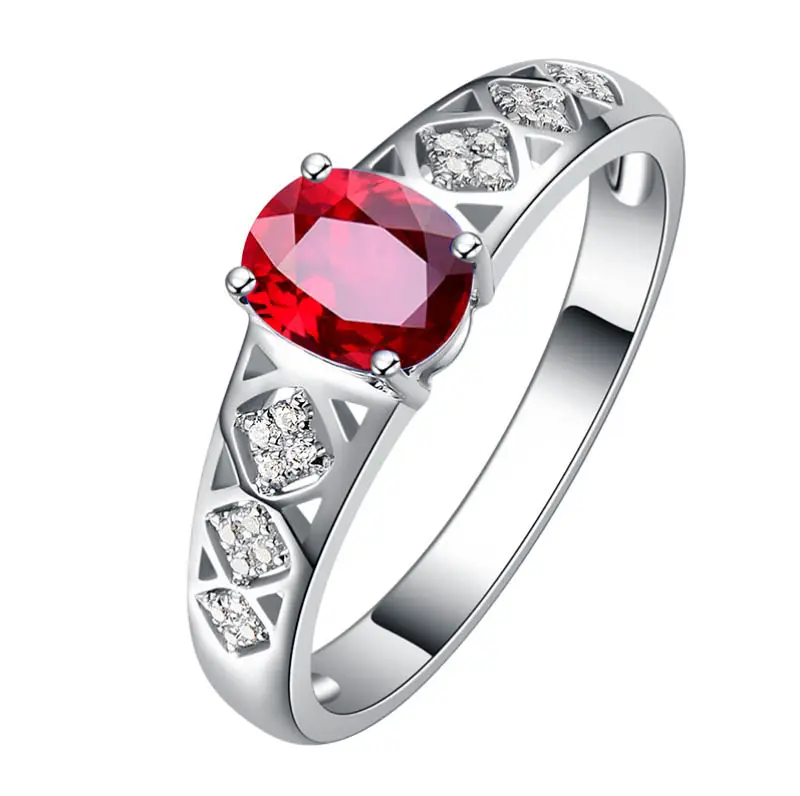 wholesale thailand classic 18k gold diamond jewelry 0.79ct natural genuine ruby ring red ruby gemstone ring