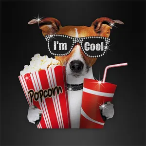 Je suis pop-corn frais Jack Russell Terrier hot fix imprimable en gros de transfert de vinyle