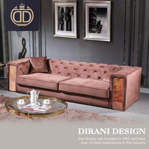 Moderne chaise longue pas de jambes canapé Italie moderne rouge brun capitonné rembourrés canapé ensemble - Product Image 1